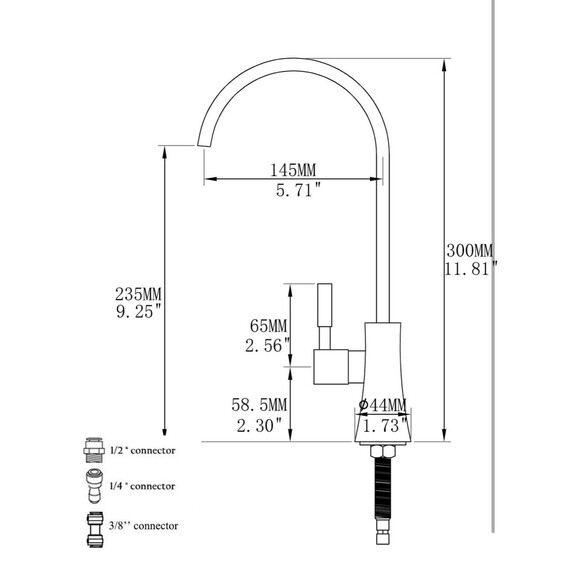 EKRTE Drinking Water Faucet Kitchen Bar Sink Matte Black and Champagne Gold - Picture 14 of 16